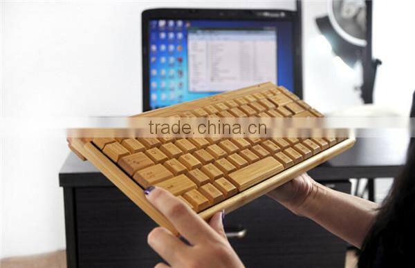 bamboo & wood mechanical usb wireless keyboard