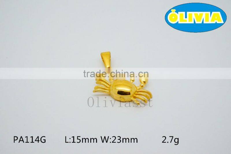 Olivia 2016 New Fashion Modern 316 Stainless steel Cast Metal Lovely Crab Pendant