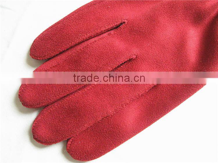 Deerskin Gloves,Synthetic Suede Fabric Ladies Leather Gloves Size 9.5/8.5/10.5