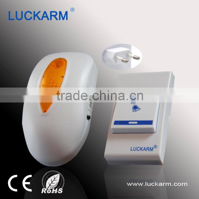 Luckarm AC power 220V 110V long range remote control musical sound wireless door chime