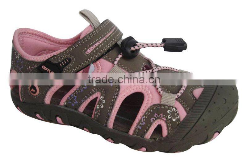 2015 floral Hollow out sports children girls sandals with bind