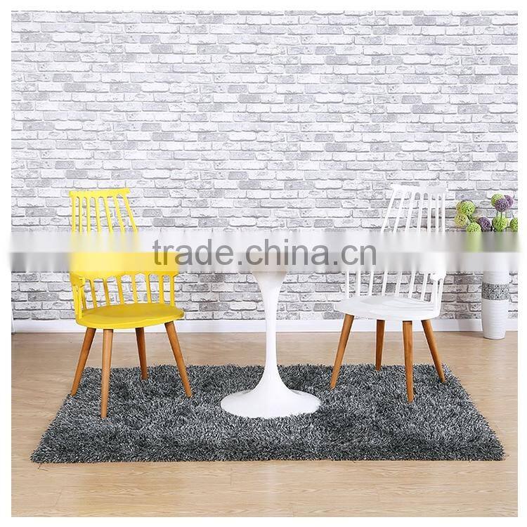 New Design Dining Room Plastic Chair With Wood Legs