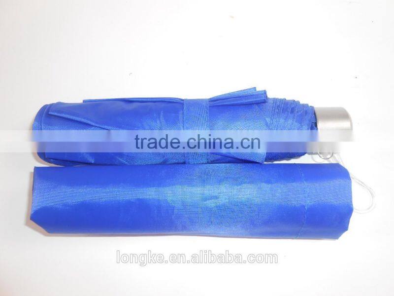 regular blank fold umbrella 3 folding light blue umbrella