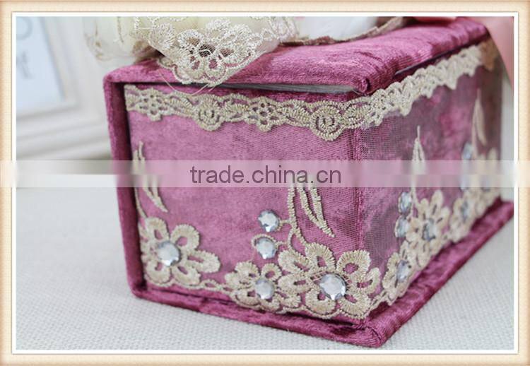 High-grade velvet square tissue box