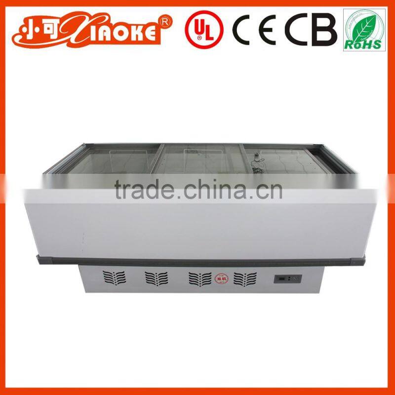 2m Glass top doors quick frozen chest freezer