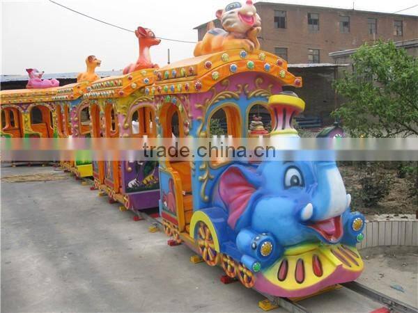 Electric train for kids used amusement park rides elephant track train for sale