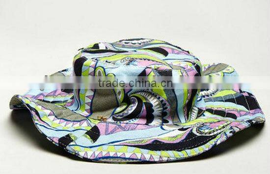 trendy colorful bucket hat floral beach hat long brim fashion cap