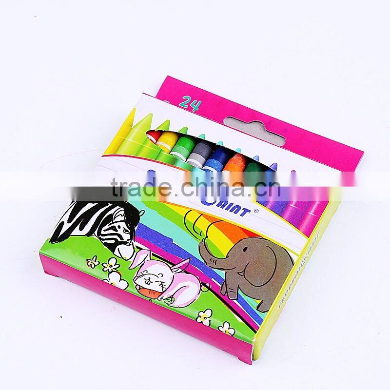 Art Supply Lovely Animal Print Non-Toxic Bulk 24 Pcs Wax Crayon Oil Painting Stick Student School,