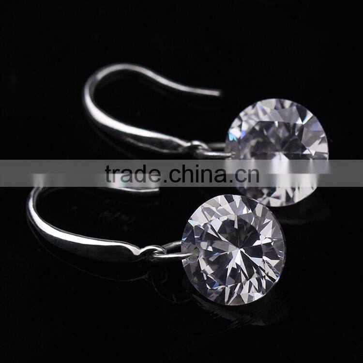 Fashion 925 sterling silver rhinestone glittering hoop earring !