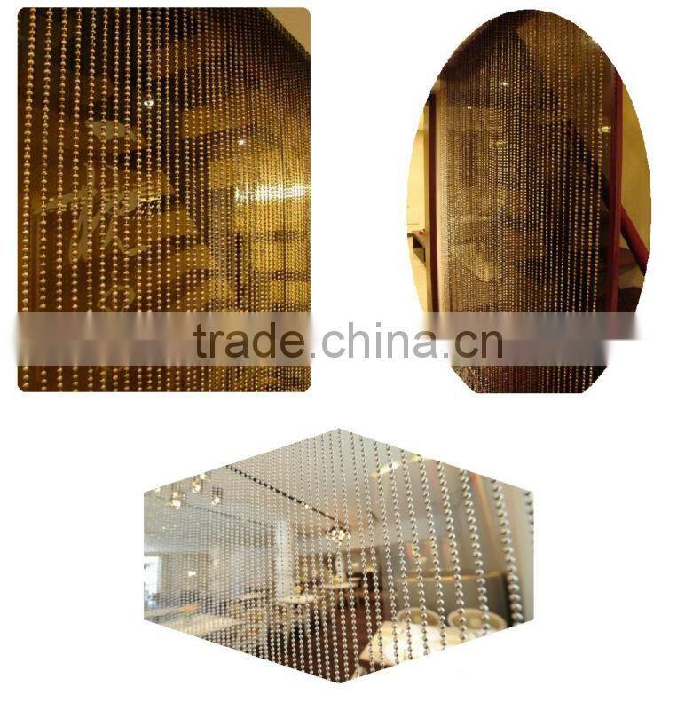 shimmering metal ball chain screen, room divider