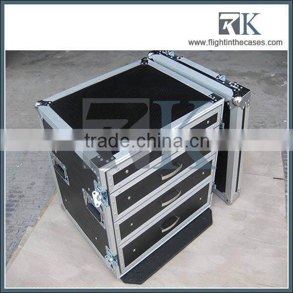 Factory 12U professional soft rolling makeup case drawers made in China