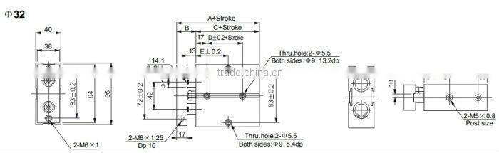 Airtac Type TN TDA Cylinder KOGANEI Twin Dual Rod Cylinder