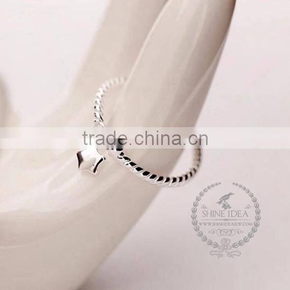 925 sterling solid silver kawaii lucky star adjustable ring fashion women ring jewelry supplies 6260549