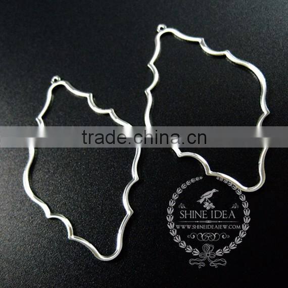 53*31mm silver plated hollow cloud shape pendant charm DIY earrings chandelier jewelry supplies 1820283
