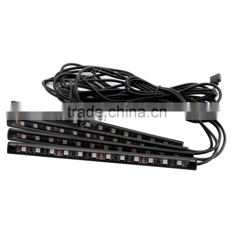 IP65 waterproof flexible 5050 led strip light auto atmosphere lamp 4x12SMD 5050 rgb led strip
