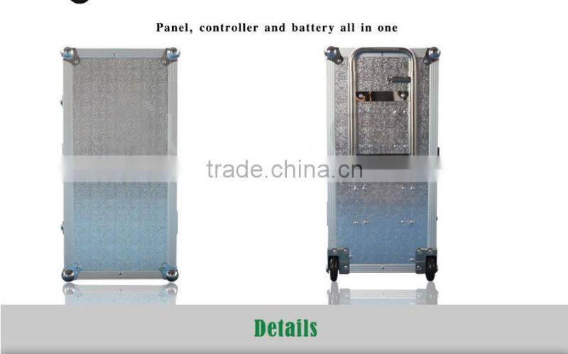 hottest selling 55W portable and folding solar home system with wheels and pull rod for TV/Fan/laptop