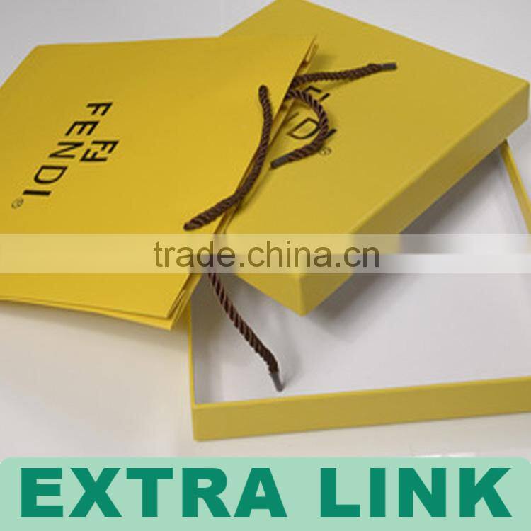 Custom Logo Printed Yellow Square Kraft Paper Scarf Packaging Box