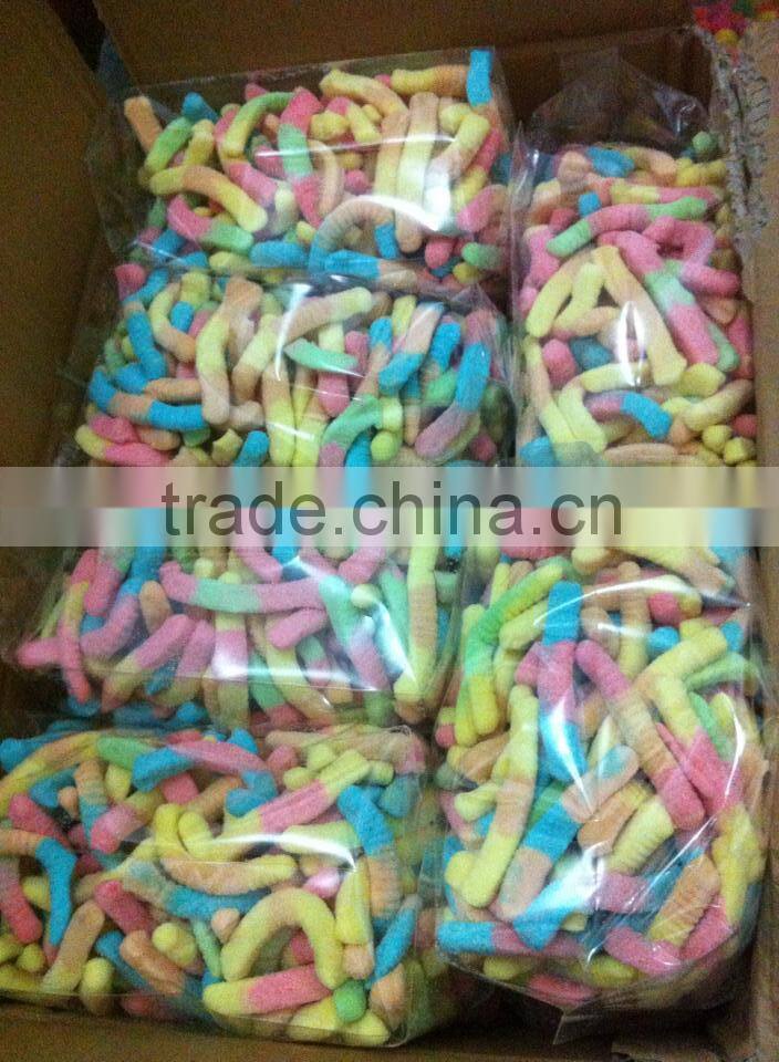 colored sour caterpillar halal gummy worms