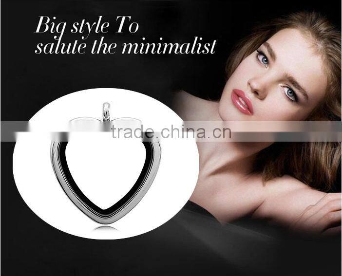 stainless steel living heart locket floating