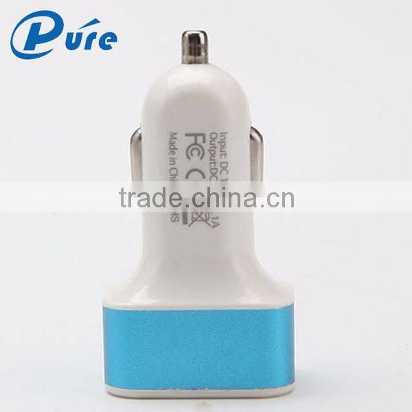 2016 New color quick smart car charger plug in chargers for mobile phone,iPad,MP3