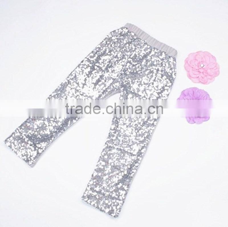 Wholesale boutique baby sequin pants multi-color shiny pants sequin pants for kids girls