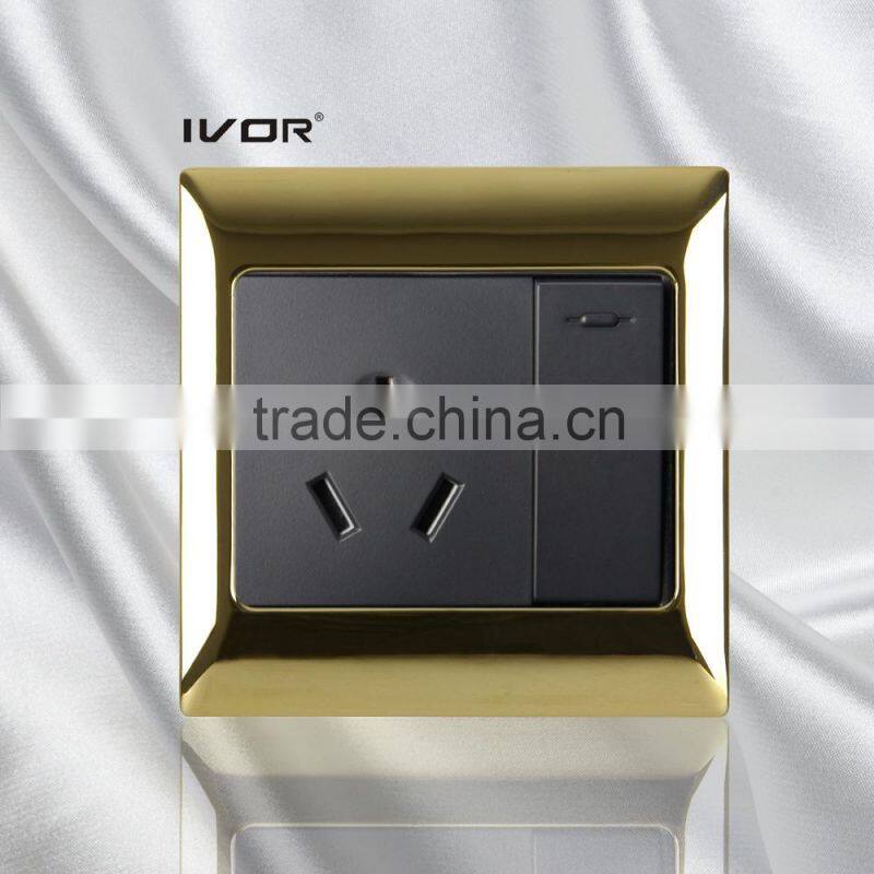 Newest universal one gang /two gang switch with 2 pin /3 pin socket
