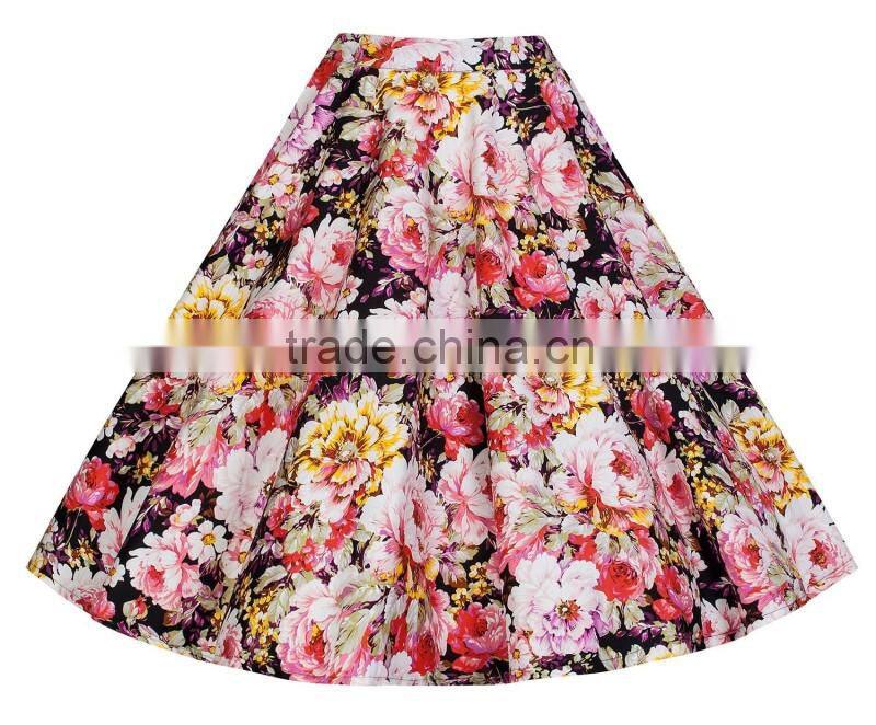 Bonvatt Women Lady Skirt Pleated Retro High Waist Skirt