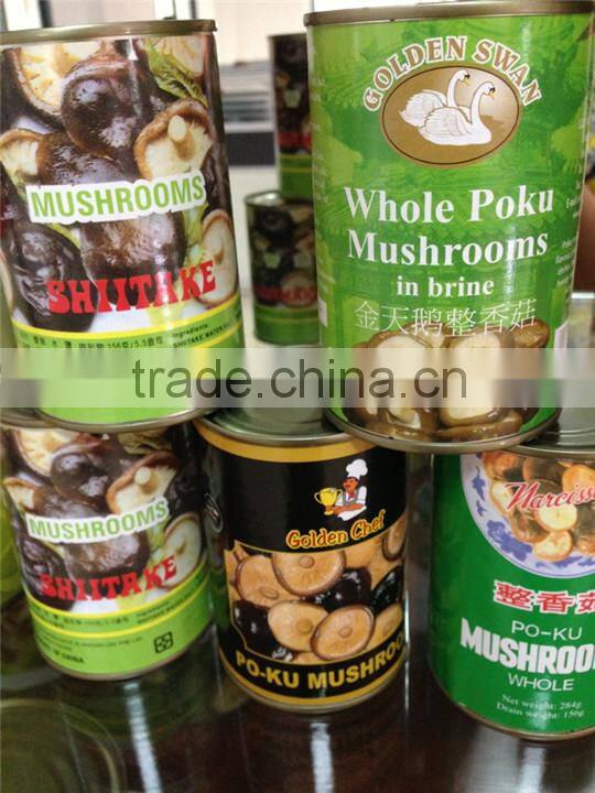 Whole fresh shiitake mushroom in can
