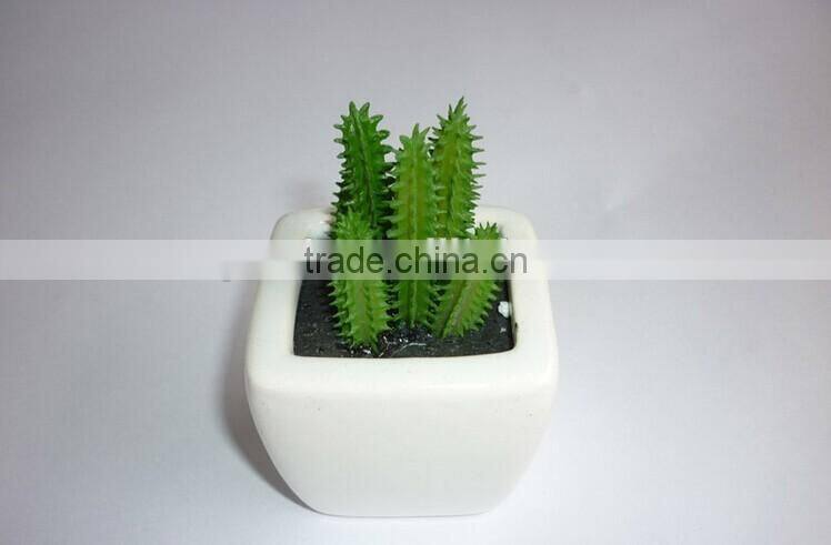 Mini artificial cactus with pot for indoor decoration