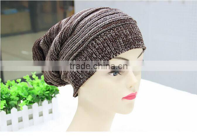 Hot Fashion New Unisex Mens Womens Winter Knit Plicate Slouch Cap Hat Knitted Skullies Beanies Casual Black/Gray/Coffee