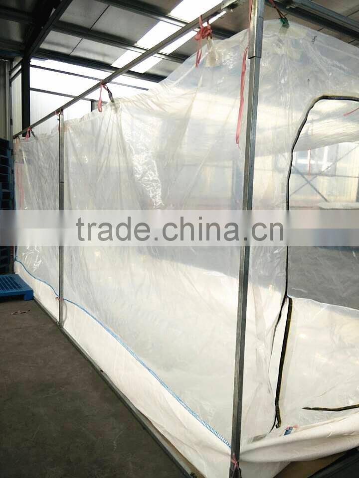 Sea dry bulk container liner with zipper for cocoa powder