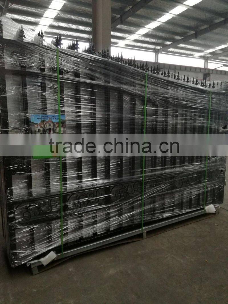 Galvanized powder coated luxury wrought iron gate design