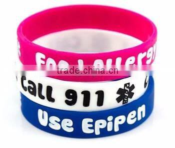 Cheap wholesale colorful rubber band silk screen printing silicone wristband for promotion