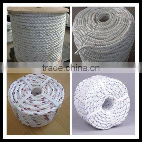 colored pe rope with 3 strands/twisted rope/fishing net twine