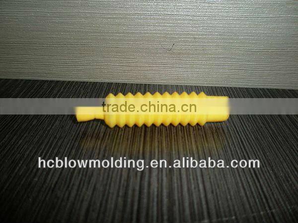 OEM Blow Molding Yellow plastic HDPE corrugated pipe plastic Pipe Elbow for sale