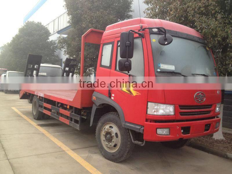FAW 4*2 flat bed truck,machine transport trucks,trucks for carrying machine