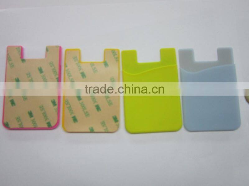China supplier 3m adhesive phone card holder silicone phone card holder silicone smart wallet