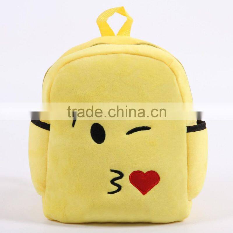 Wholesale New Design Emoji Plush School Bag For Children