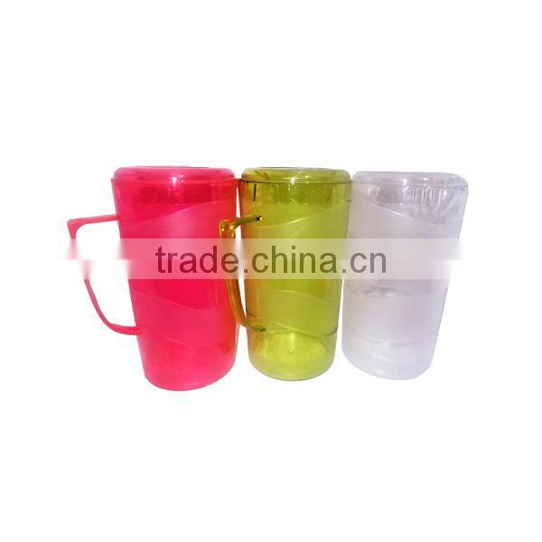 Plastic colorful water pitcher with lid