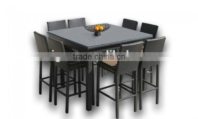 2017 Trade Assurance New Design all weather outdoor pvc rattan high back cheap bar stools