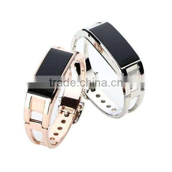 Stainless steel smart watch, sleep mornitoring smart bracelet, OLED screen bluetooth watch