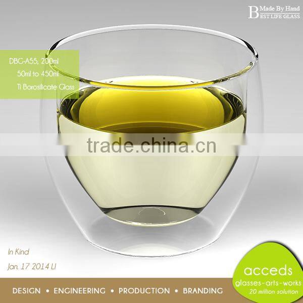 DBG-A14-200 200ml Popular Double Wall Borosilicate Glass Cup