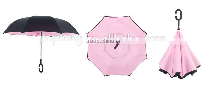 Reverse umbrella C hook handle double layer reverse umbrella double layer umbrella