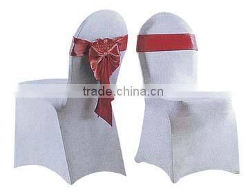 Hot sale white spandex chair cover with bowknot