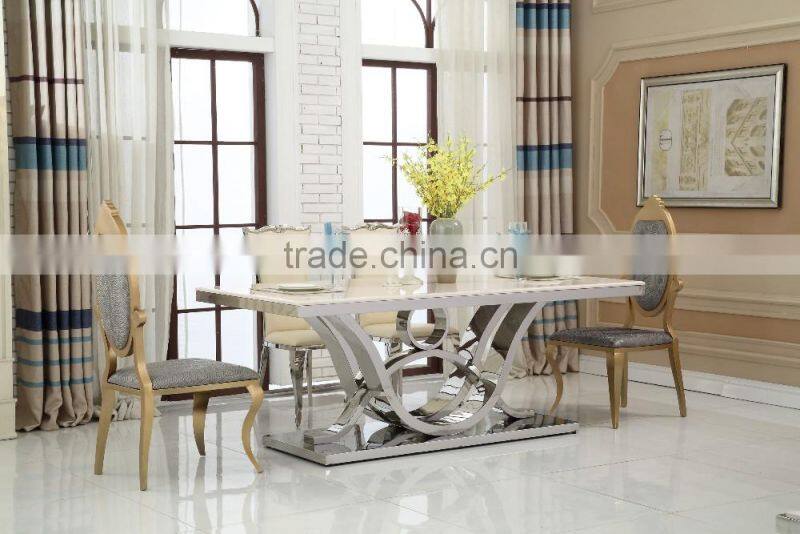 high end stainless steel dinning table dinning room set furniture AH1282