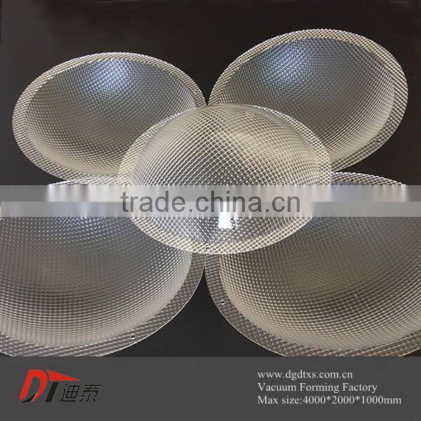 Plastic clear reticulate lamp cover by vacuum forming
