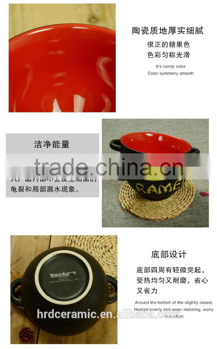 High Quality ceramic rice bowl/ceramic soup bowl with handle
