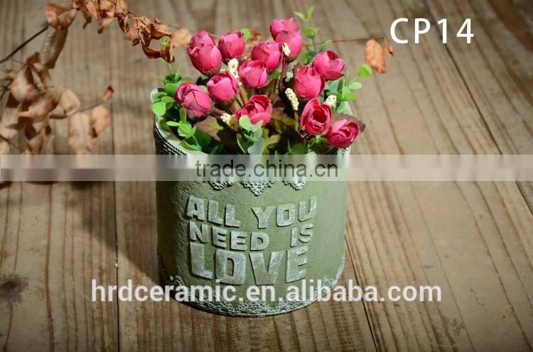 Hot sale indoor antique cement flowerpots & planters