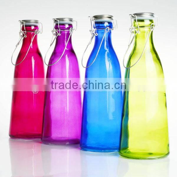 500ml color painted glass milk bottle