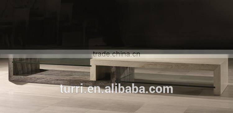 Lastest Fancy Design Natural Travertine Long TV stand